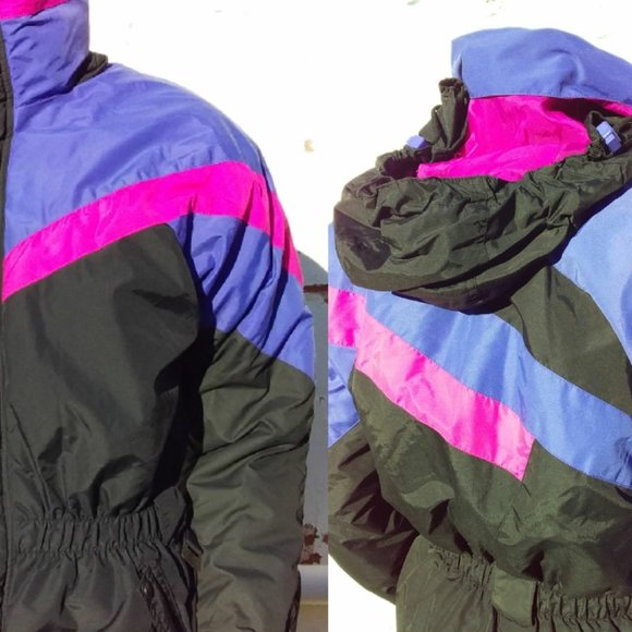 VINTAGE Huski Neon Pink Retro Snowboard Ski Jacket - Picture 15 of 16